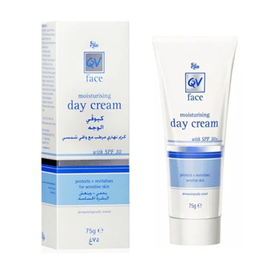 كيوفي كريم الوجه 75مل كريم نهاري مرطب مع واقي الشمس SPF30