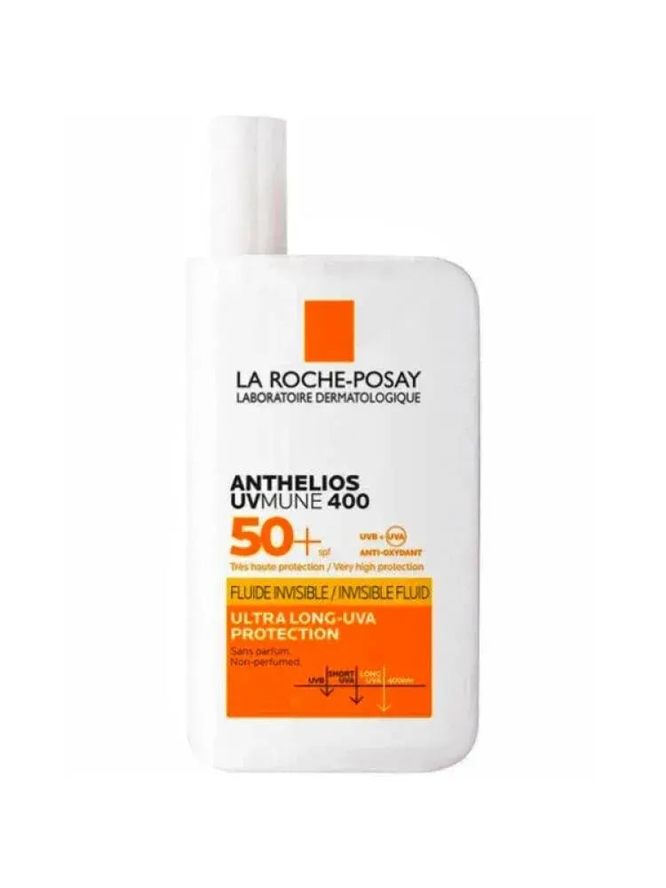 واقي شمس لاروش بوزيه - انثيليوس يوفي ميون 400 سائل +SPF50 غير مرئي خال من العطور، 50 مل