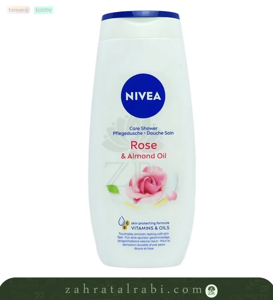 نيفيا جل استحمام بالورد وزيت اللوز