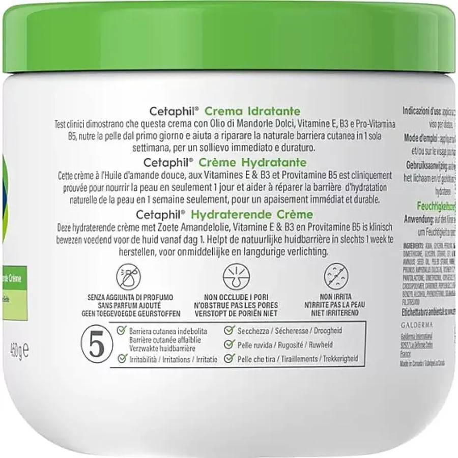 Moisturizing cream for dry to very dry and sensitive skin from Cetaphil - 450 grams