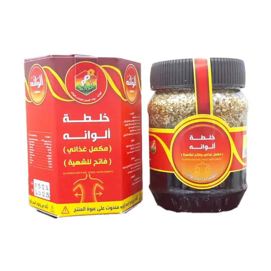 خلطة الوانه مكمل غذائي وفاتح للشهية من الوانة للعسل اليمني 500جم