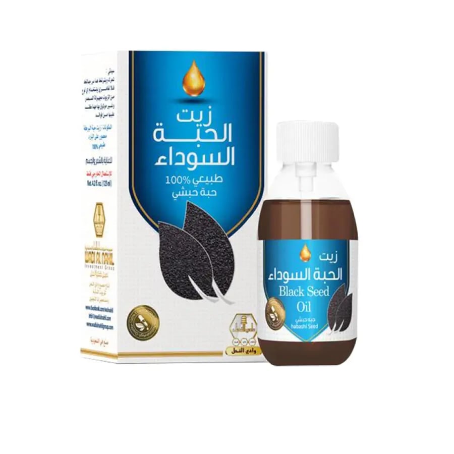 زيت الحبة السوداء الحبشي للبشرة والشعر من وادي النحل 125مل