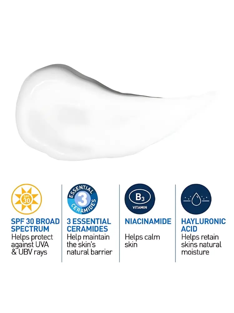 كريم مرطب للوجه بعامل الحماية من الشمس 30 SPF من سيرافي , 52 مل