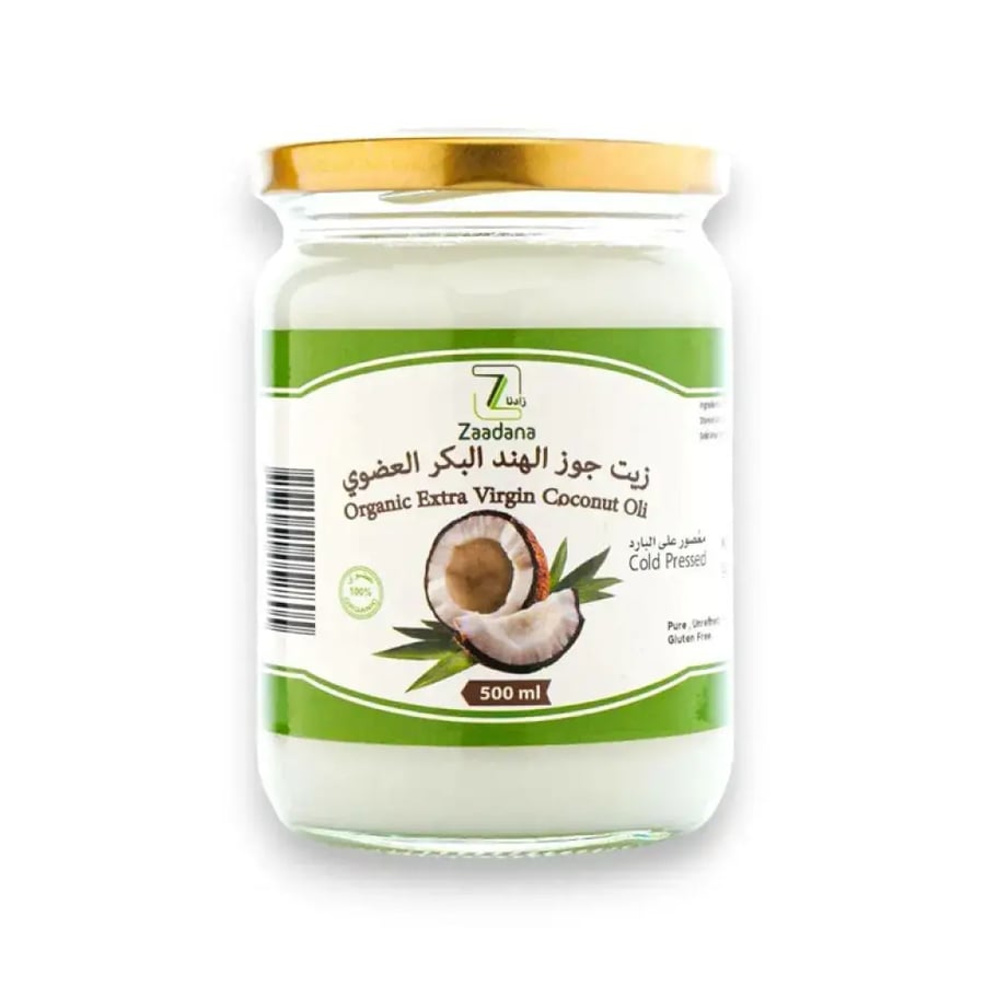 زيت جوز الهند البكر العضوي المعصور على البارد مناسب للكيتو 500مل