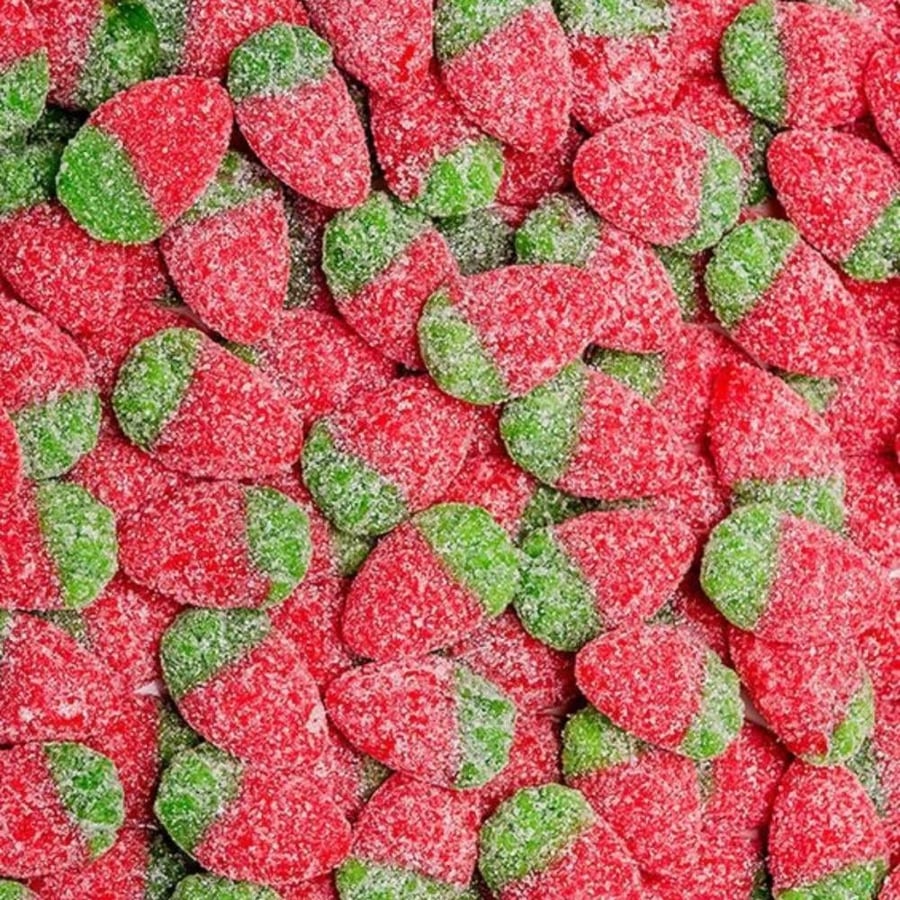 Strawberry jelly candy with sour flavor and sugar 33 grams