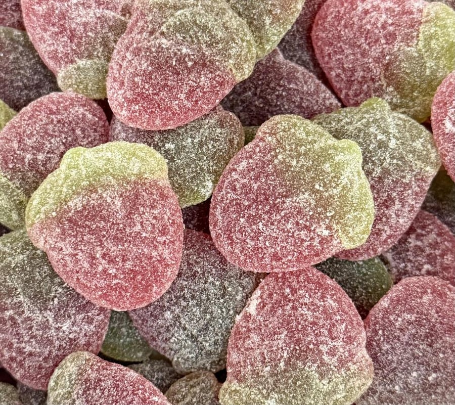 حلوى الجيلي شكل فراوله حامض حلو بالسكر 33 جرام