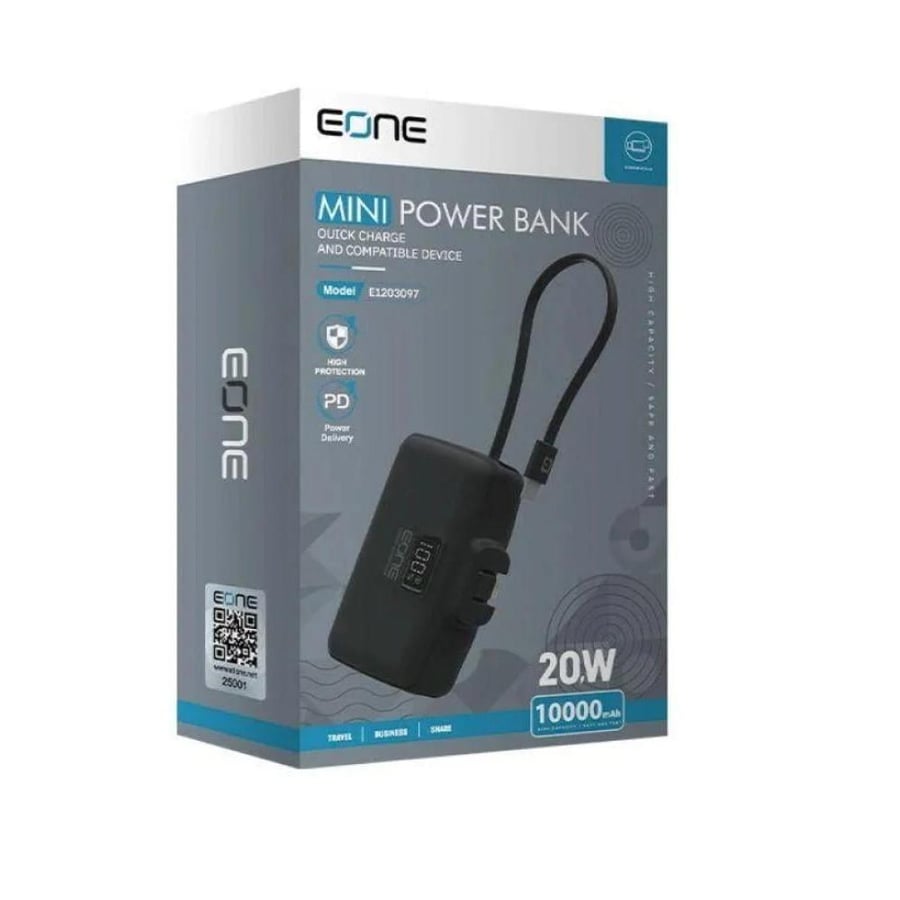 EONE بطارية مينى 10000 مللي امبير 20 واط E1203097 مع كيبل ورأس ايفون