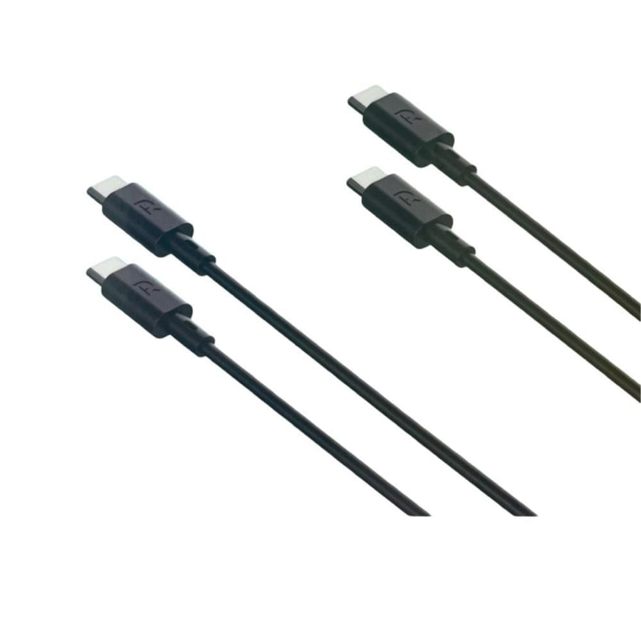 راف باور - بكج كيابل 2in1 Type-C to Type-C بطول 1m و 2m بقوة 60W - اسود