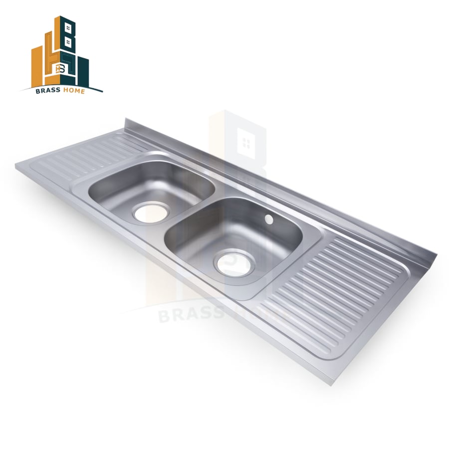 مجلى حوضين ستانليس ستيل 60*150 مع هراب  ESD