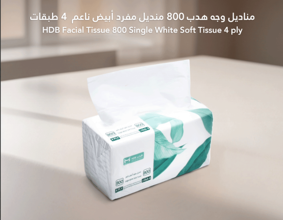 مناديل وجه هدب 4 طبقات 800 منديل