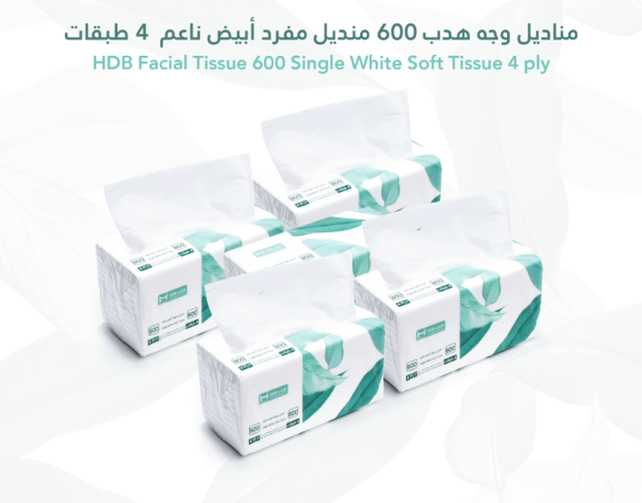 مناديل وجه هدب 4 طبقات 600 منديل