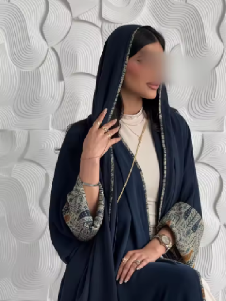 عباءات نسائية إسلامية للشرق الأوسط مع حجاب قطعتين، فساتين كاجوال طويلة، جلباب عربي بأكمام كاملة وفتحة أمامية
