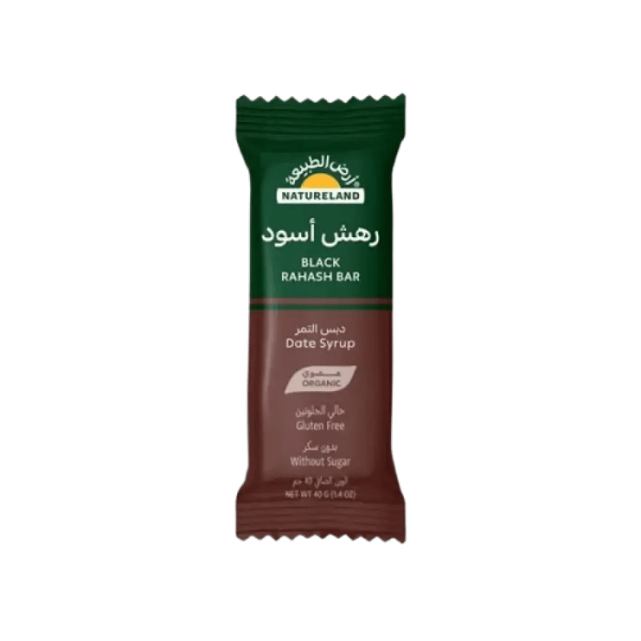 رهش بالسمسم الأسود ودبس التمر العضوي 40 جم أرض الطبيعة