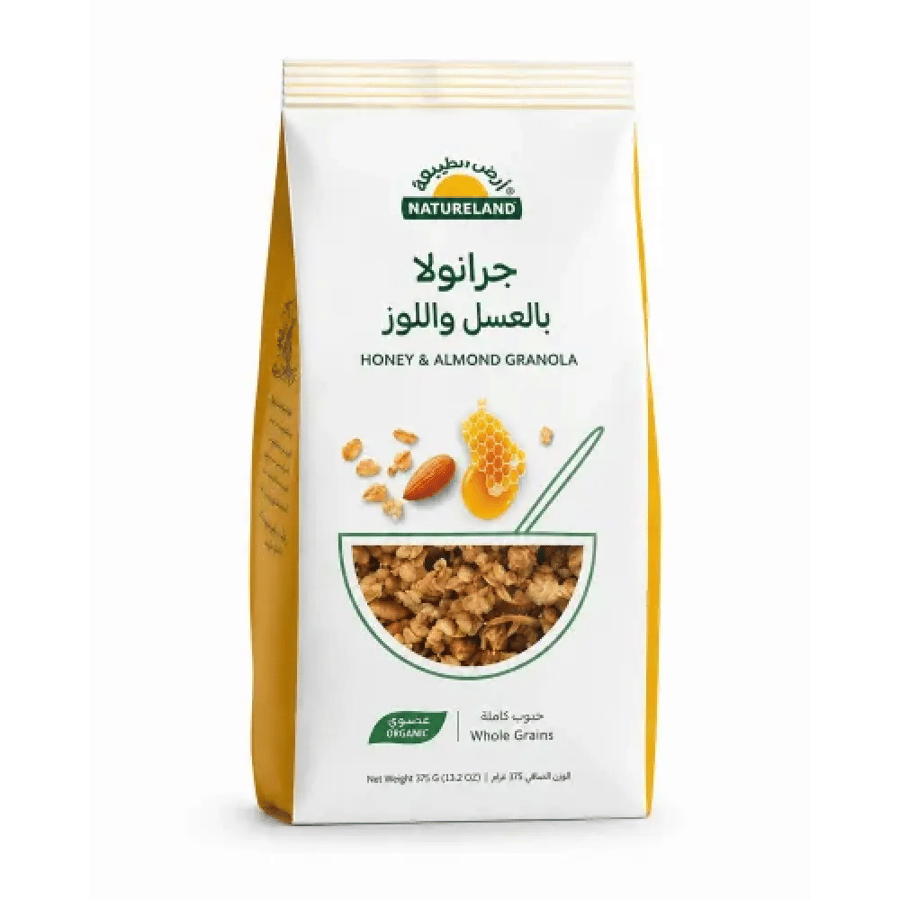 جرانولا بالعسل واللوز عضوية 375 جم أرض الطبيعة