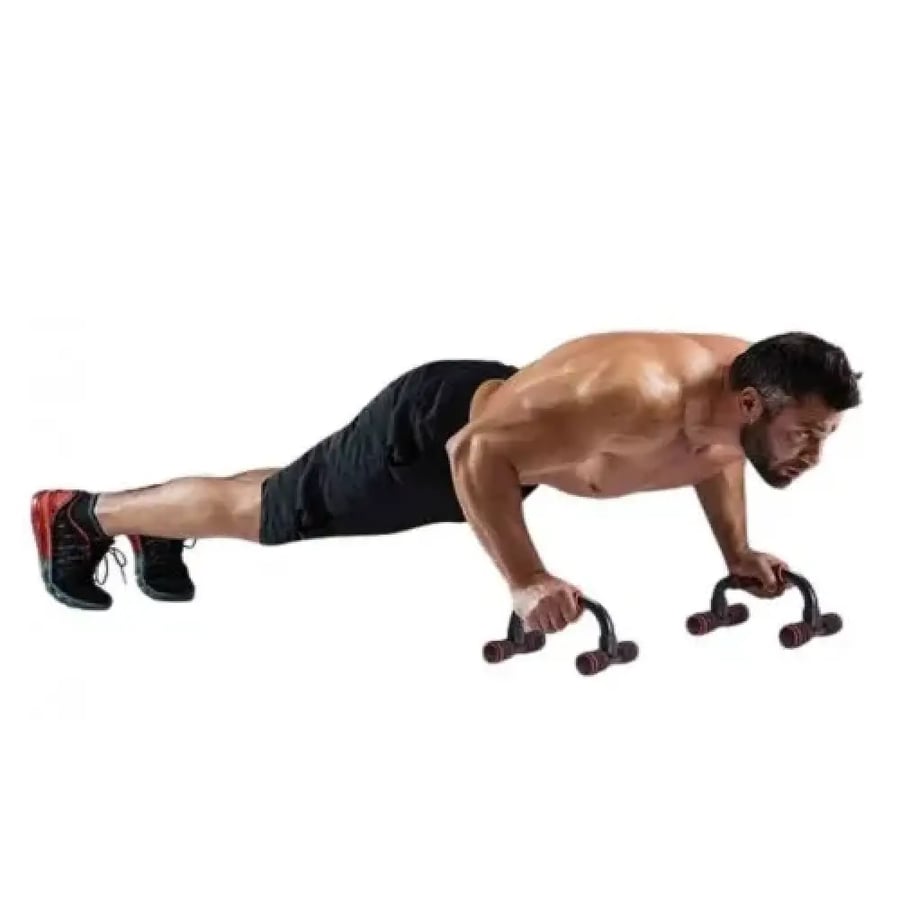 Kangaroo Push-Up Grip, Push-Up and Fitness Exercise Handle with Black and Red Foam