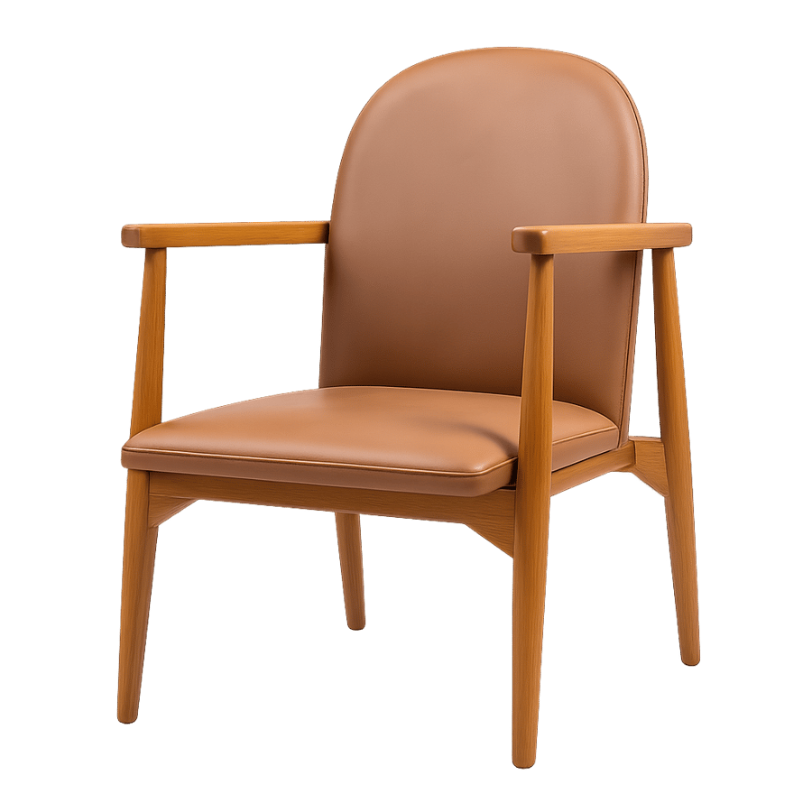 Three-wheel wooden chair