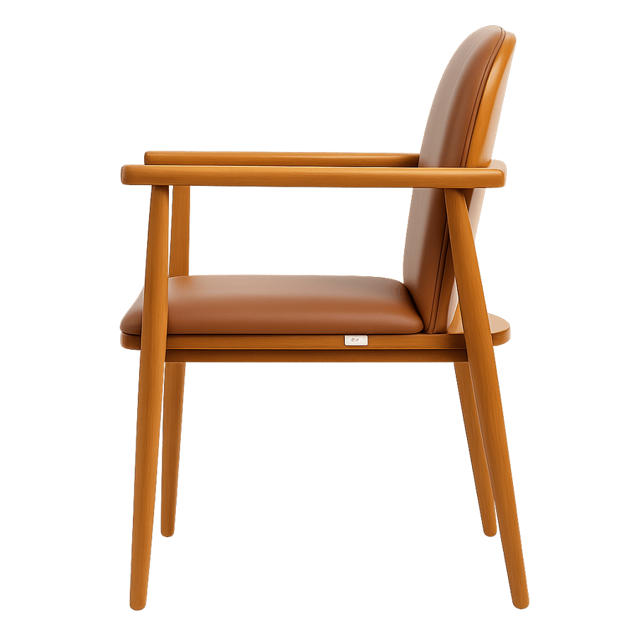 Three-wheel wooden chair