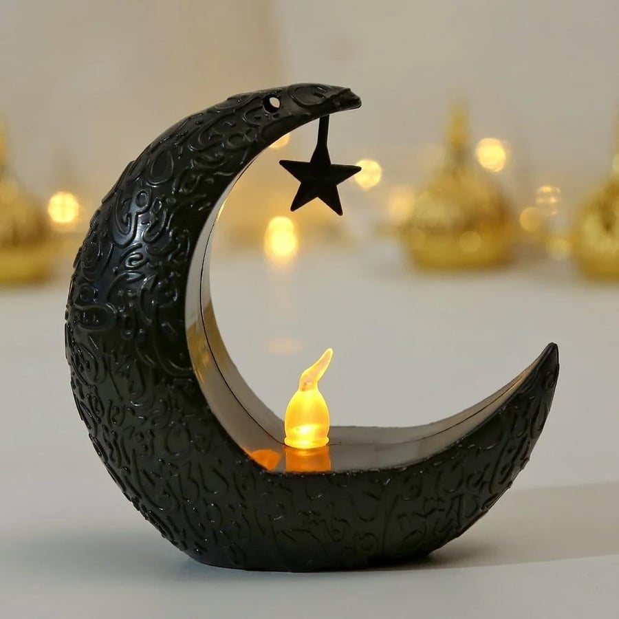 مصباح نجمة القمر LED - ديكور رمضان والشمعدان