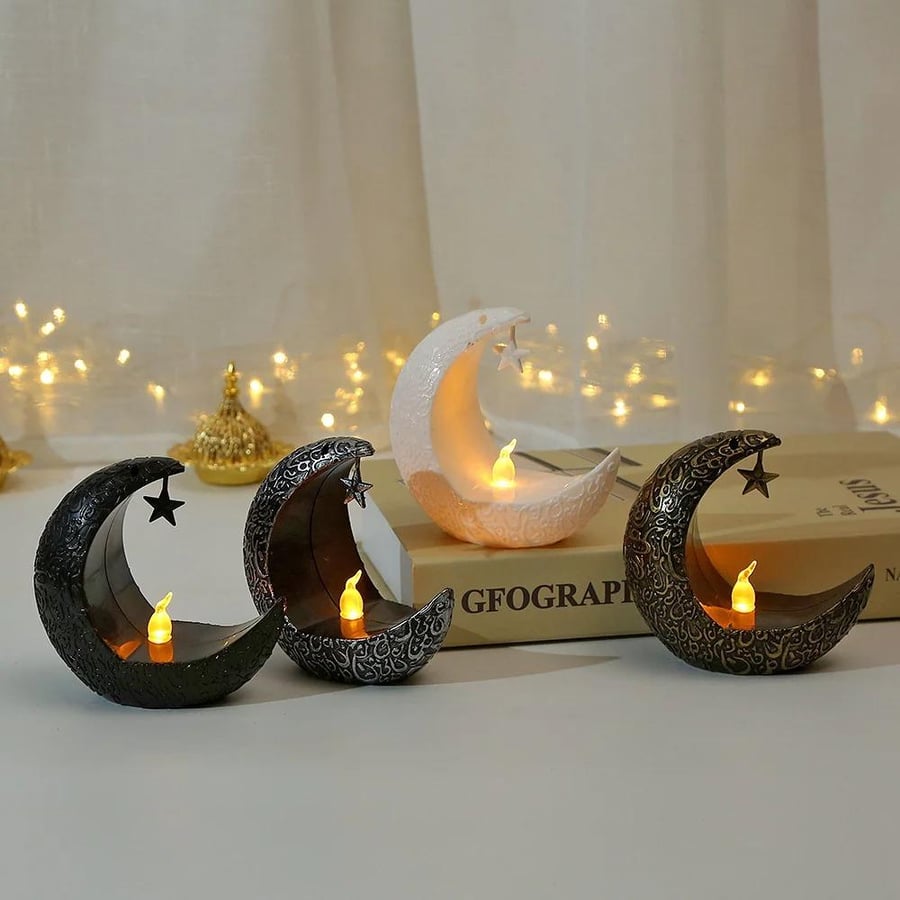 مصباح نجمة القمر LED - ديكور رمضان والشمعدان