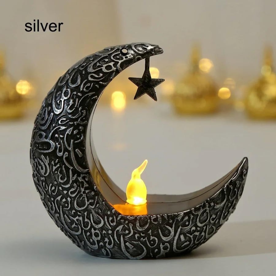 مصباح نجمة القمر LED - ديكور رمضان والشمعدان