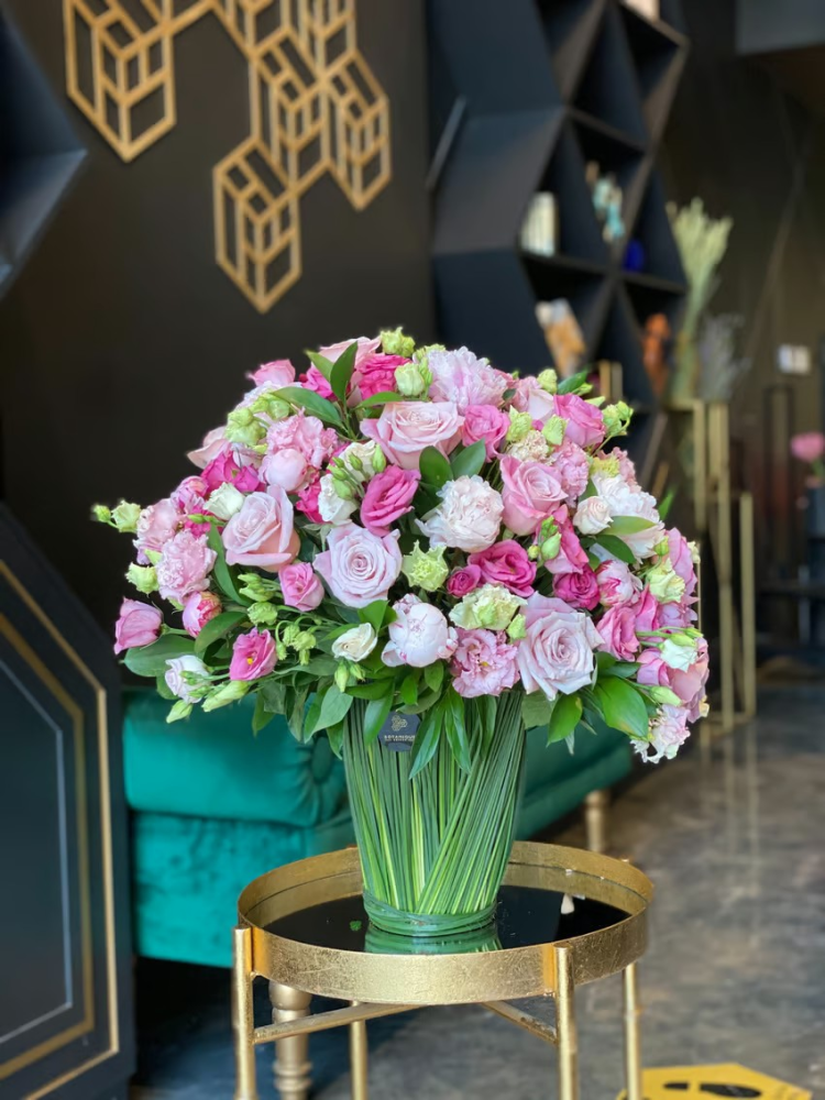 Large stainless steel vase