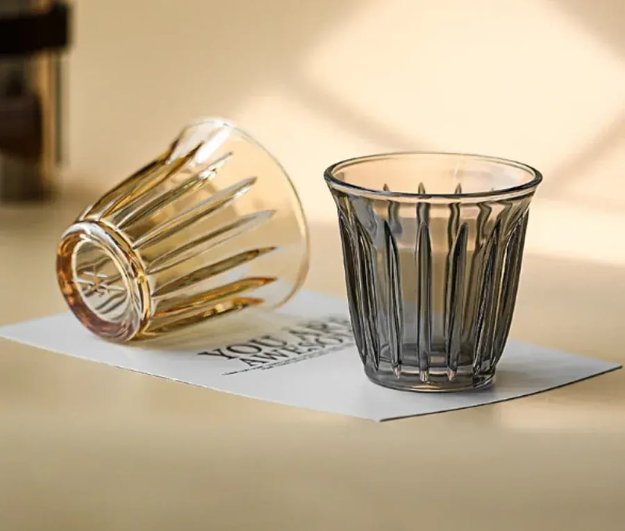 كوب زجاجي كريستال 200 مل - الوان متعددة | Glass CUP