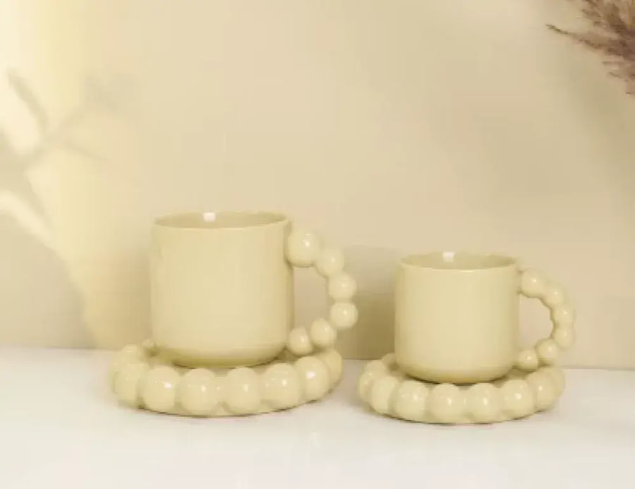 كوب حبات اللؤلؤ - الوان مختلفة | CERAMIC CUP