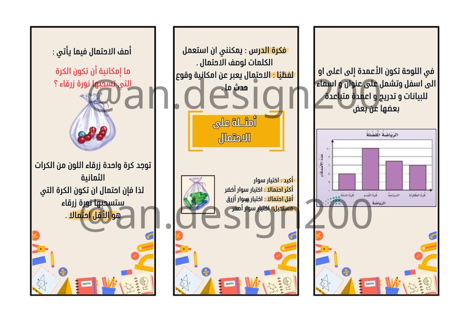 عرض البيانات وتفسيرها رياضيات ثالث