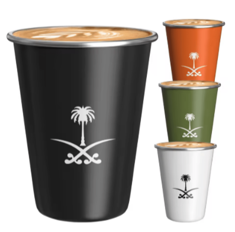 كوب قهوة ستانلس 350 مل بشعار السعودية