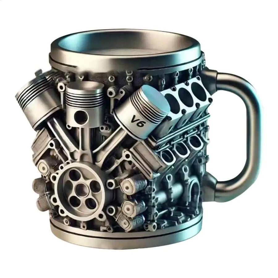 V8 محركات الفولاذ المقاوم للصدأ القهوة القدح الإبداعية الراتنج كوب ماء مضحك V6 محركات كأس النبيذ فنجان القهوة حاوية المياه الملحقات