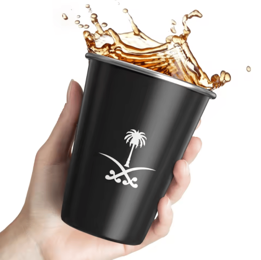 كوب قهوة ستانلس 350 مل بشعار السعودية