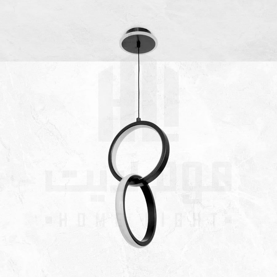 معلقة مودرن ليد اسود - قاعدة مضيئة - موديل B