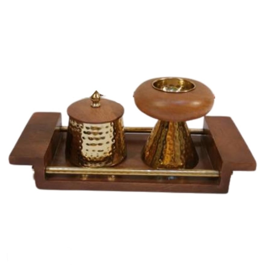 Luxury gold incense burner set