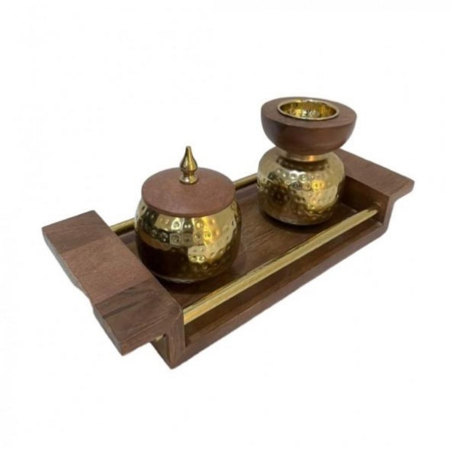 Luxury gold incense burner set