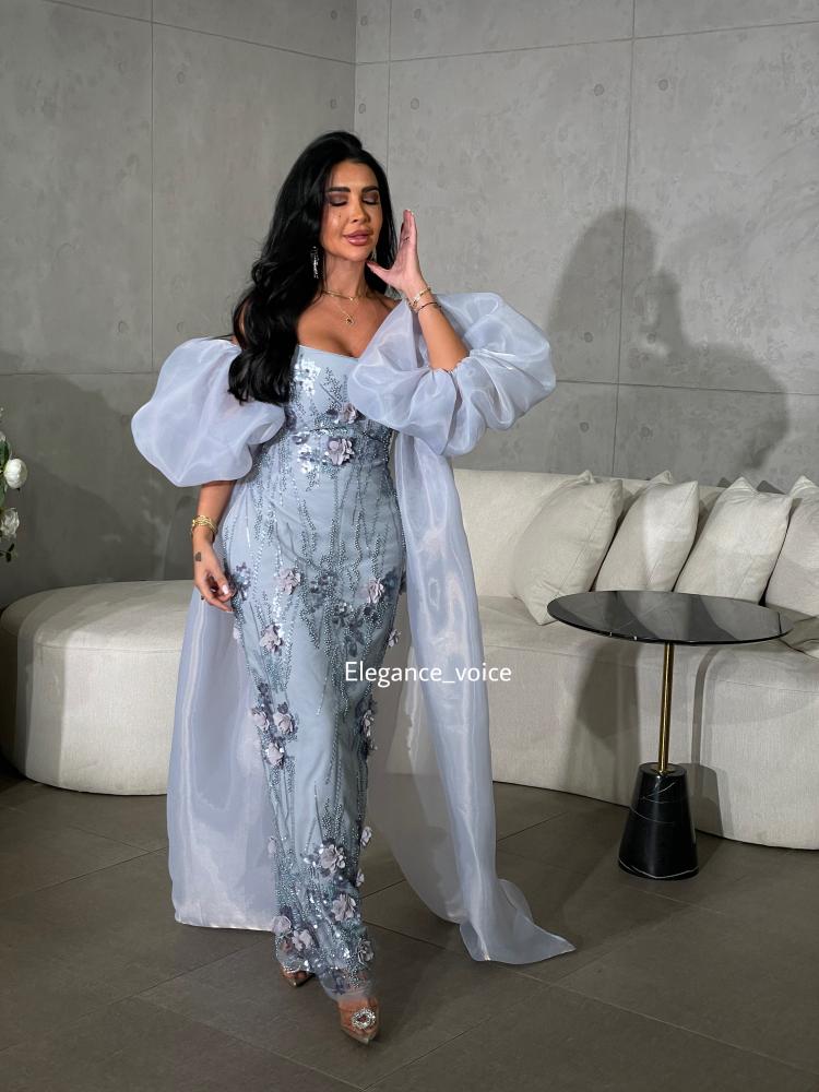 فستان التل مشكوك بالخرز والاورغنزا المبطن بقماش الباربي