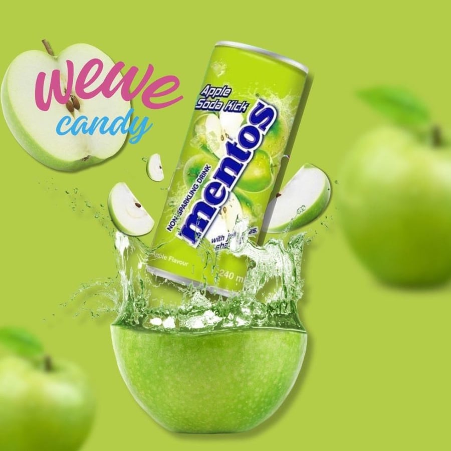 مشروب حلاوه مينتوس الشهيره بنكهة التفاح /Mentos Drink Apple Soda