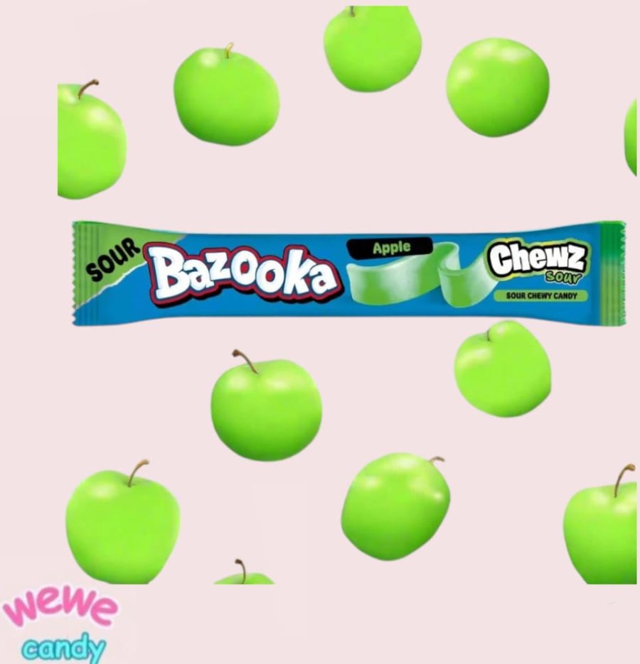 حلوى بازوكا طرية حامضة بنكهة التفاح / Bazooka Sour Appl