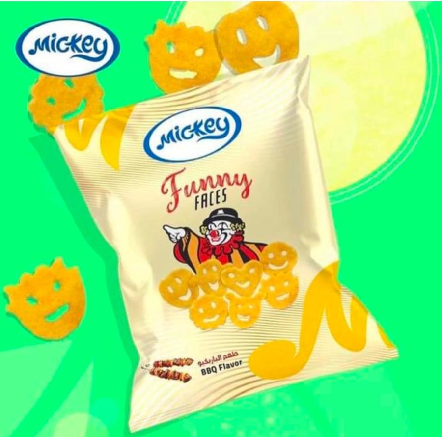 شبس ميكي الوجوه المبتسمة بنكهة الباربيكيو