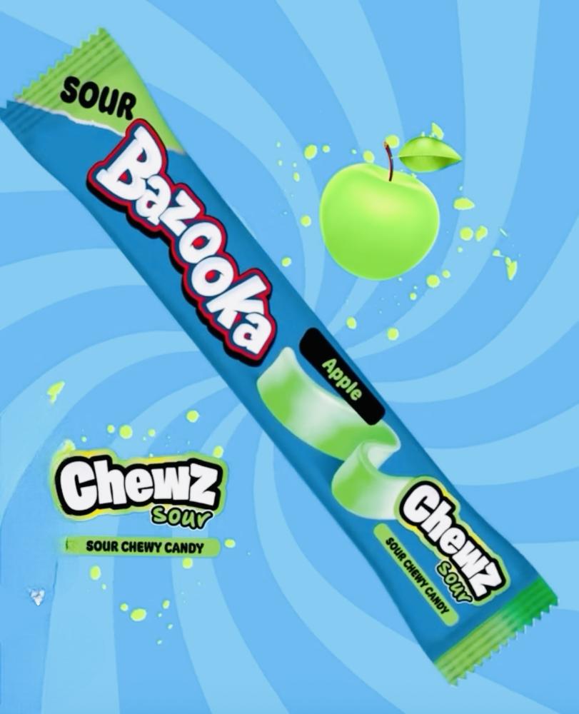 حلوى بازوكا طرية حامضة بنكهة التفاح / Bazooka Sour Appl