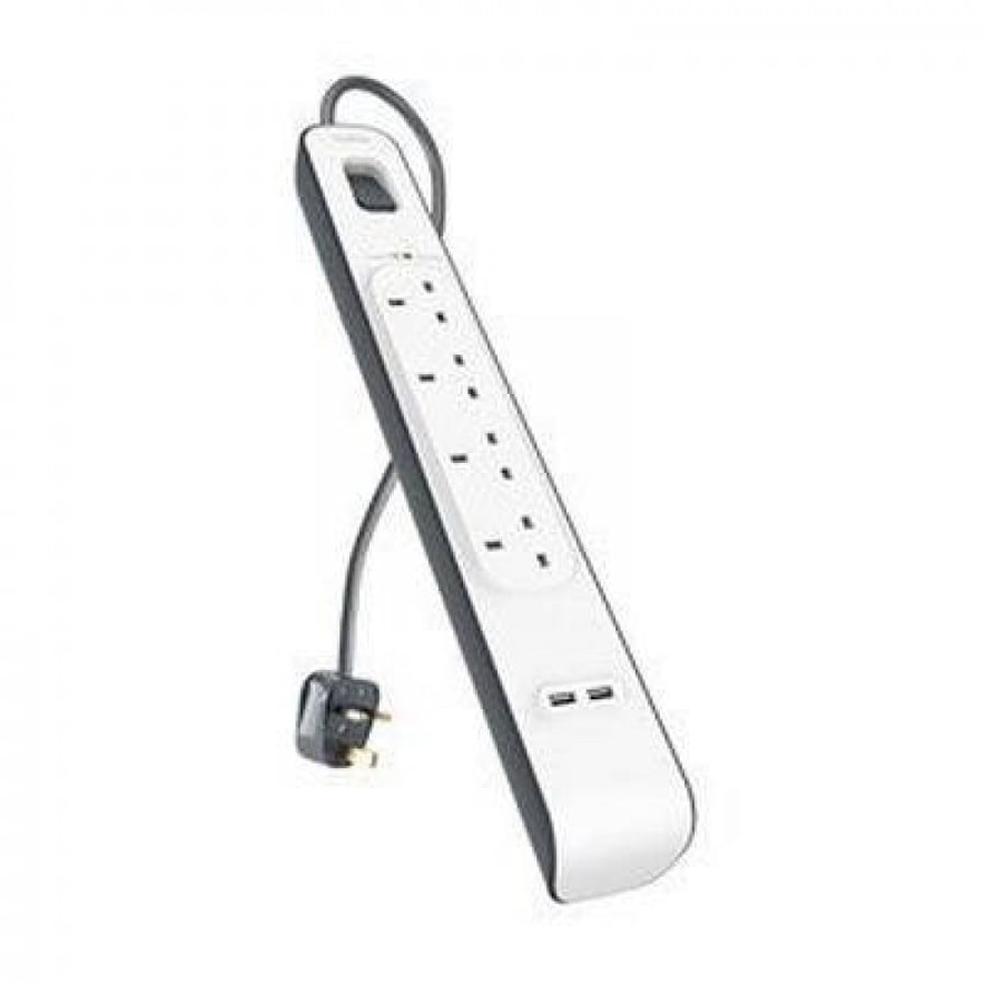 توصيلة بيلكن 4 منافذ طاقه مع 2 منفذ USB