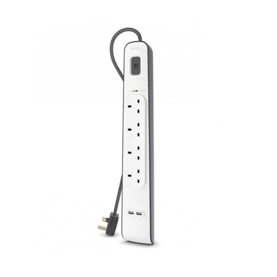 توصيلة بيلكن 4 منافذ طاقه مع 2 منفذ USB