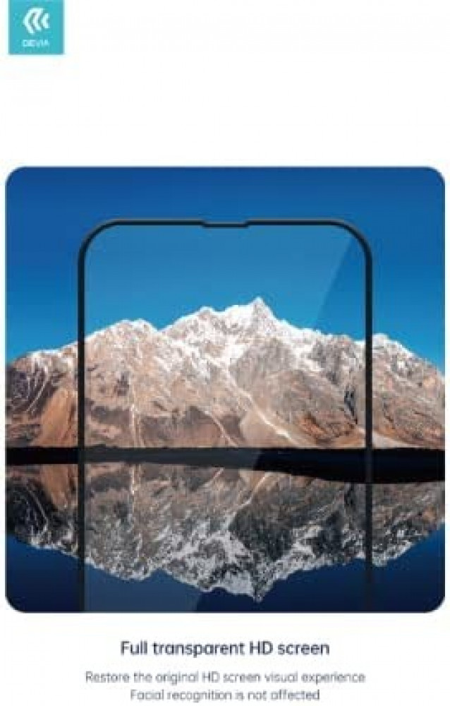 Devia Van Series شاشة كاملة من السيليكون بحواف زجاجية مزدوجة متوافقة مع iPhone 13/13 Pro (6. 0 بوصة) مقاوم للخدش