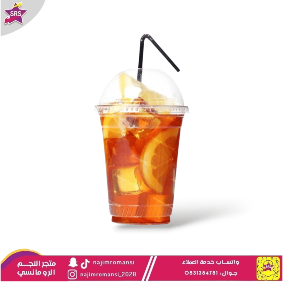 كاسات عصير شفاف 8 اونص مع غطاء 50حبة