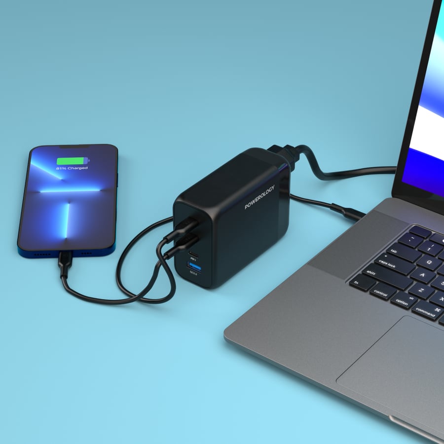 منصة شحن باورولوجي 200W GaN - أسود