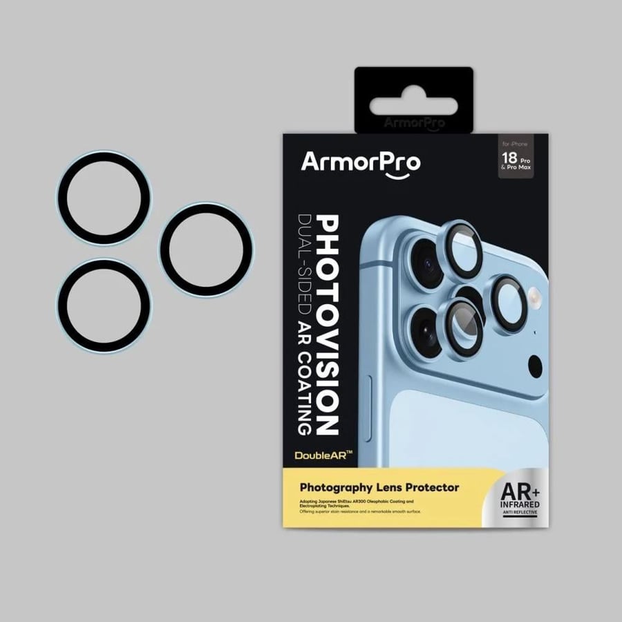 حماية عدسات ArmorPro للايفون 18 برو و 18 برو ماكس - ازرق