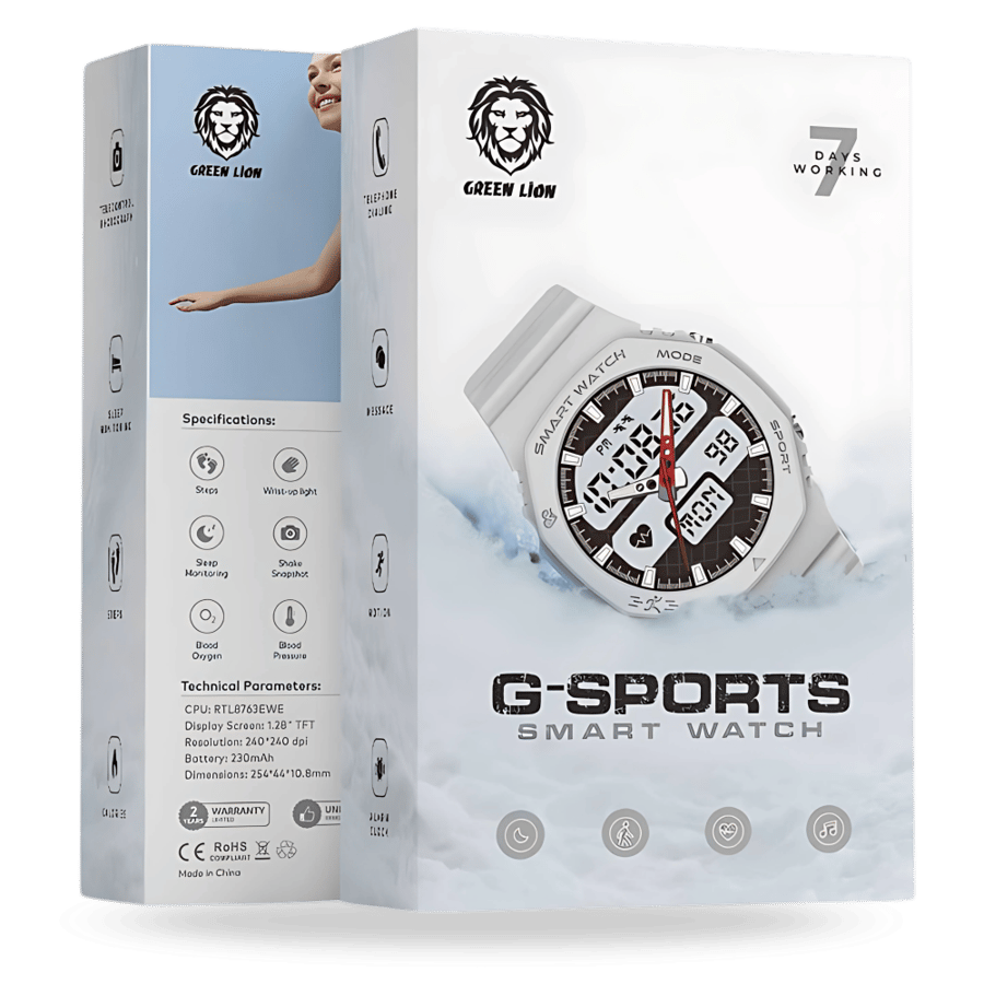 قرين لايون - G-SPORTS سمارت واتش-ابيض