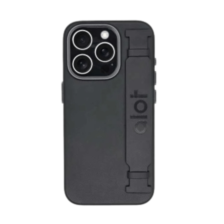 Kafr Protection Alot Noble Leather Mag Safe with metal frame for the camera for iPhone - Black
