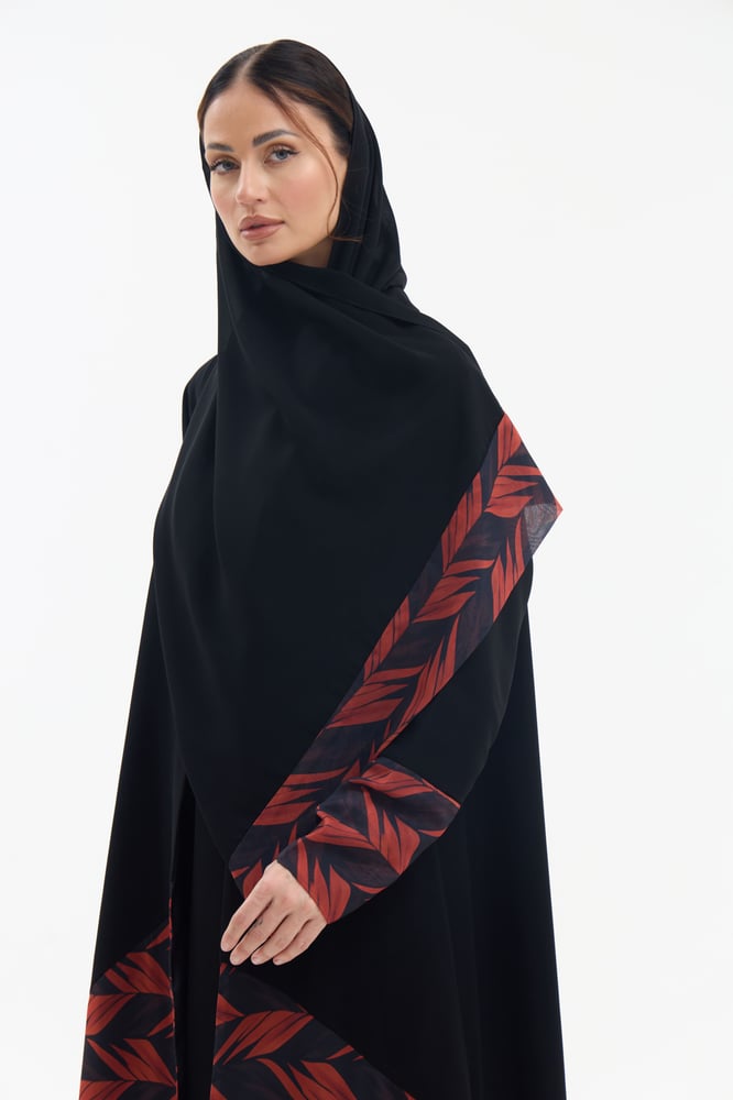 MN27 عباية كريب مع شيفون