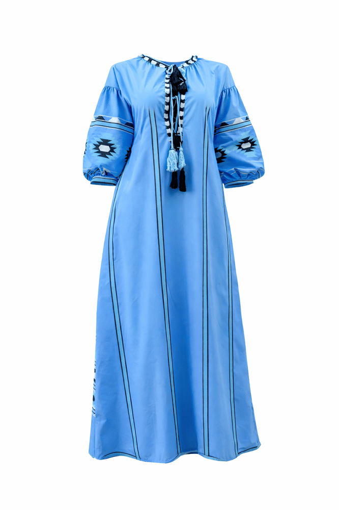 جلابية خفيفة لون ازرق