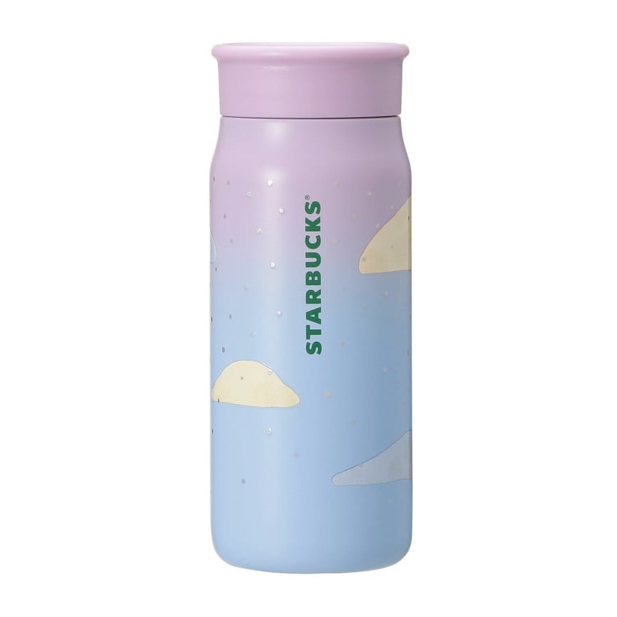 Starbucks Japan Shining Winter Collection Ombre Pink & Blue Ermine Stainless Steel Water Bottle